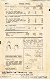 1950s Original Vintage Advance Pattern 8464 Easy Misses Apron Set Sz SM