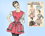 1950s Original Vintage Advance Pattern 8464 Easy Misses Apron Set Sz SM