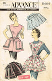 1950s Original Vintage Advance Pattern 8464 Easy Misses Apron Set Sz SM