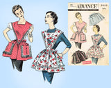 1950s Original Vintage Advance Pattern 8464 Easy Misses Apron Set Sz SM