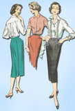1950s Vintage Advance Sewing Pattern 8473 Uncut Misses Skirt & Blouse Sz 12 30B - Vintage4me2
