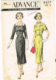 1950s Vintage Advance Sewing Pattern 8477 Misses Slender Coat Dress Sz 16 34B