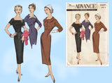 Advance 8481: 1950s Stunning Uncut Dress & Topper Sz 32 B Vintage Sewing Pattern