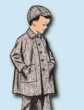 1950s Vintage Advance Sewing Pattern 8499 Baby Boys Coat Pants and Hat Size 1