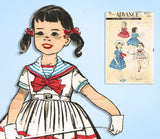 1950s Vintage Advance Sewing Pattern 8537 Cute Toddler Girls Sailor Dress Size 6 -Vintage4me2