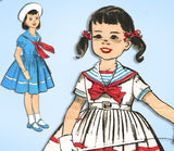 1950s Vintage Advance Sewing Pattern 8537 Cute Toddler Girls Sailor Dress Size 6 -Vintage4me2