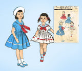 1950s Vintage Advance Sewing Pattern 8537 Cute Toddler Girls Sailor Dress Size 6 -Vintage4me2