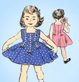 1950s Vintage Advance Sewing Pattern 8627 Cute Toddler Girls Sun Dress Size 2 - Vintage4me2
