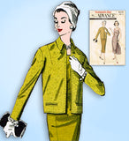 1950s Vintage Advance Sewing Pattern 8639 Uncut Misses Dress & Jacket Sz 32 Bust