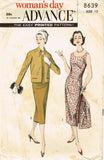 1950s Vintage Advance Sewing Pattern 8639 Uncut Misses Dress & Jacket Sz 32 Bust