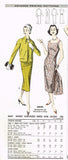 1950s Vintage Advance Sewing Pattern 8639 Uncut Misses Dress & Jacket Sz 32 Bust