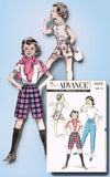 1950s Vintage Advance Sewing Pattern 8658 Uncut Girls Pants & Shorts Size 10