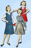 1950s Vintage Advance Sewing Pattern 8719 Easy Uncut Little Girls Suit Size 10