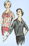 1950s Vintage Advance Sewing Pattern 8720 Misses Blouson Over Blouse Sz 14 34B