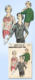 1950s Vintage Advance Sewing Pattern 8720 Misses Blouson Over Blouse Sz 14 34B