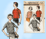 Advance 8786: 1950s Cute Uncut Misses Jacket Sz 34 Bust Vintage Sewing Pattern