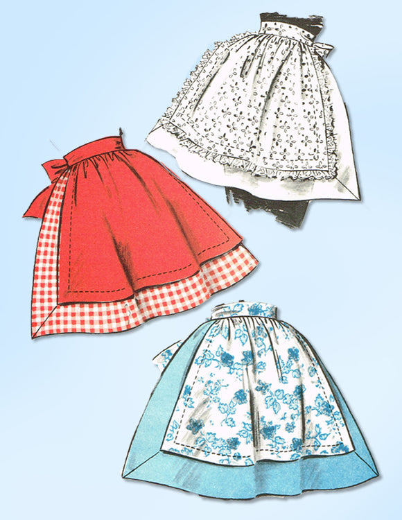 1950s Original Vintage Advance Pattern 8840 Uncut Easy Cocktail Apron Fits All
