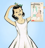 1950s Vintage Advance Sewing Pattern 8845 Sew Easy Girls Princess Slip Size 12