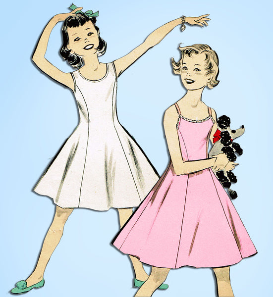 1950s Vintage Advance Sewing Pattern 8845 Sew Easy Girls Princess Slip Size 12