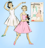 1950s Vintage Advance Sewing Pattern 8845 Sew Easy Girls Princess Slip Size 12
