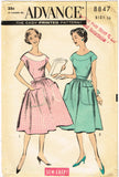 1950s Vintage Advance Sewing Pattern 8847 Uncut Misses Back Wrap Apron Dress 36B