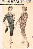 1950s Vintage Advance Sewing Pattern 8865 Plus Size Ladies Mid Mod Suit Sz 41 B