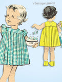 1950s Vintage Advance Sewing Pattern 8902 Cute Baby Girls Pleated Dress Size 2