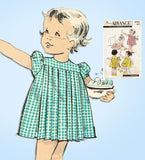 1950s Vintage Advance Sewing Pattern 8902 Cute Baby Girls Pleated Dress Size 2