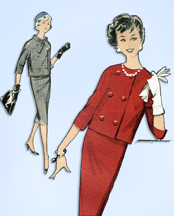 1950s Original Vintage Advance Sewing Pattern 8918 Uncut Misses Suit Size 36 B