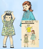 Advance 8975: 1950s Cute Baby Girls Pleated Dress Size 2 Vintage Sewing Pattern - Vintage4me2