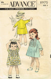 Advance 8975: 1950s Cute Baby Girls Pleated Dress Size 2 Vintage Sewing Pattern - Vintage4me2