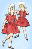 1950s Vintage Advance Sewing Pattern Toddler Girls Shirtwaist Dress Size 4 23B