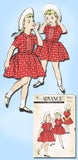 1950s Vintage Advance Sewing Pattern Toddler Girls Shirtwaist Dress Size 4 23B