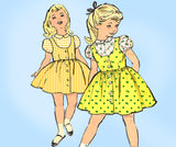 1950s Vintage Toddler Girls Jumper Dress Advance Sewing Pattern 9066 Size 5
