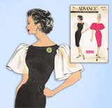 1950s Vintage Advance Sewing Pattern 9079 Uncut Misses Cocktail Dress Sz 34 Bust