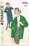 1960s Vintage Advance Sewing Pattern 9152 Uncut Misses Over Coat Size 14 34B