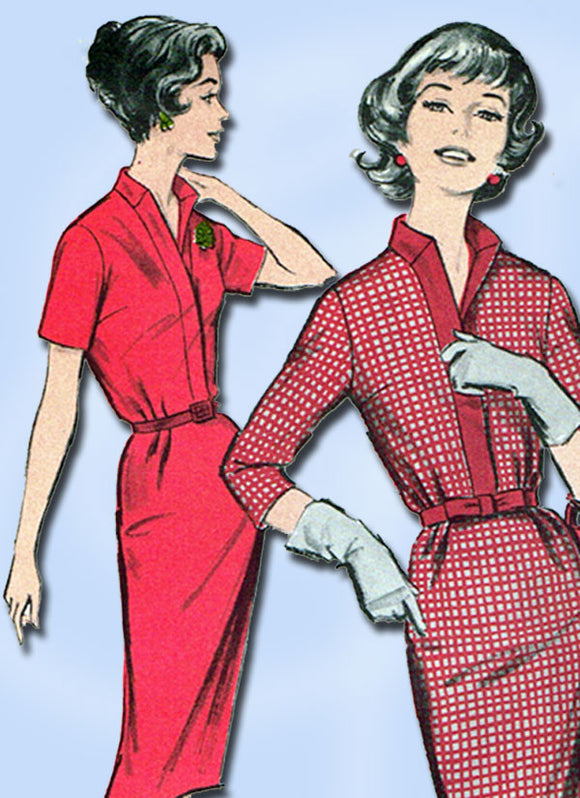 1950s Vintage Advance Sewing Pattern 9201 Uncut Misses Slender Dress Size 12 30B