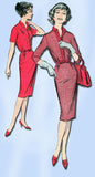 1950s Vintage Advance Sewing Pattern 9201 Uncut Misses Slender Dress Size 12 30B