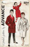 1950s Vintage Advance Sewing Pattern 9214 Uncut Boys Raglan Bath Robe Size 14