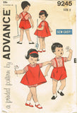 1960s Vintage Advance Sewing Pattern 9245 Baby Boys and Girls Twins Suit Size 2 - Vintage4me2