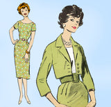 Advance 9295: 1960s Chic Misses Dress & Jacket Sz 36 B Vintage Sewing Pattern