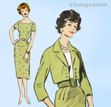 Advance 9295: 1960s Chic Misses Dress & Jacket Sz 36 B Vintage Sewing Pattern