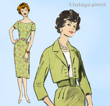 Advance 9295: 1960s Chic Misses Dress & Jacket Sz 36 B Vintage Sewing Pattern