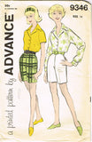 1960s Vintage Advance Sewing Pattern 9346 Uncut Misses Shorts & Blouse Sz 16 36B - Vintage4me2