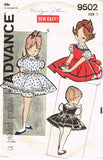 1960s Vintage Advance Sewing Pattern 9502 Easy Baby Girls Dress & Jumper Size 1 - Vintage4me2
