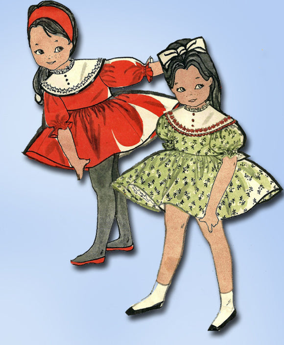 1960s Vintage Advance Sewing Pattern 9531 Easy Toddler Girls Shortie Dress Sz 2
