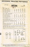 1950s Vintage Advance Sewing Pattern 9534 Misses Sew Easy Cinched Dress Sz 34 B