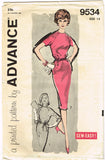 1950s Vintage Advance Sewing Pattern 9534 Misses Sew Easy Cinched Dress Sz 34 B