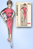 1950s Vintage Advance Sewing Pattern 9534 Misses Sew Easy Cinched Dress Sz 34 B