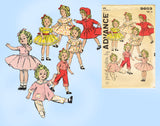 1950s Vintage Advance Sewing Pattern 9603 12inch Shirley Temple Doll Clothes Set